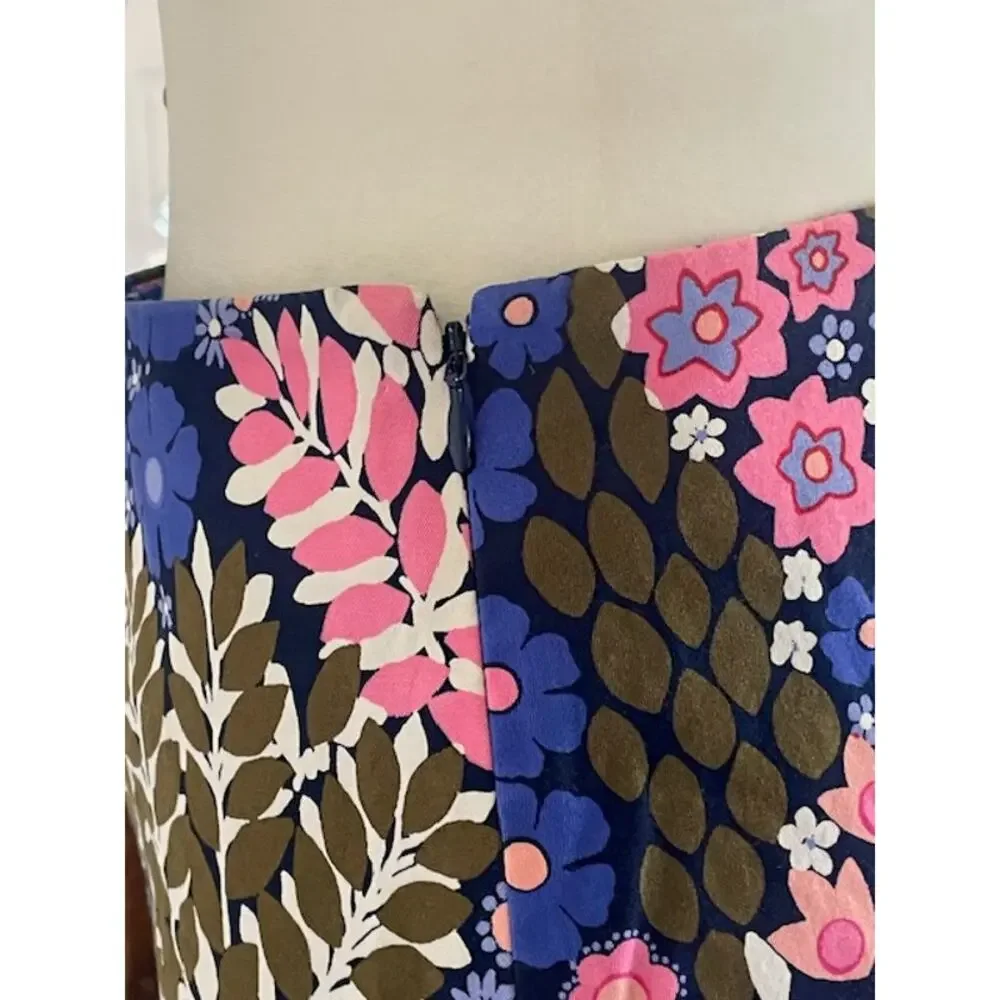 Talbots Size‎ 14P Floral Spring Summer Skirt Cotton